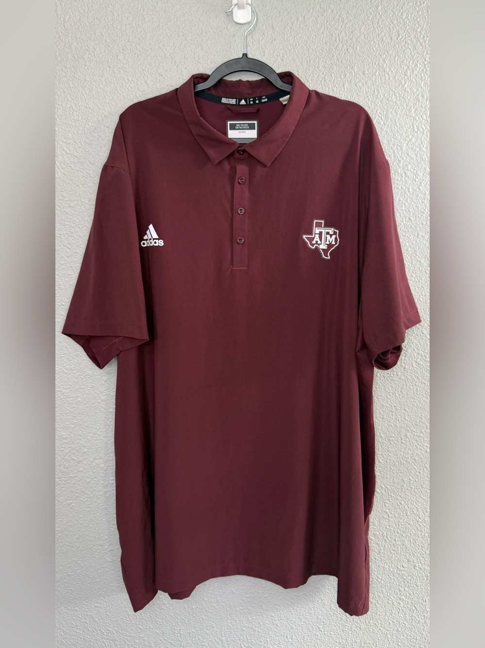 Adidas | Maroon Texas A&M Aggies Stadium Coaches AEROREADY Polo | Size 4XB